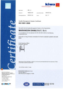 Certificato ISO 9001 anno 2015 Inglese